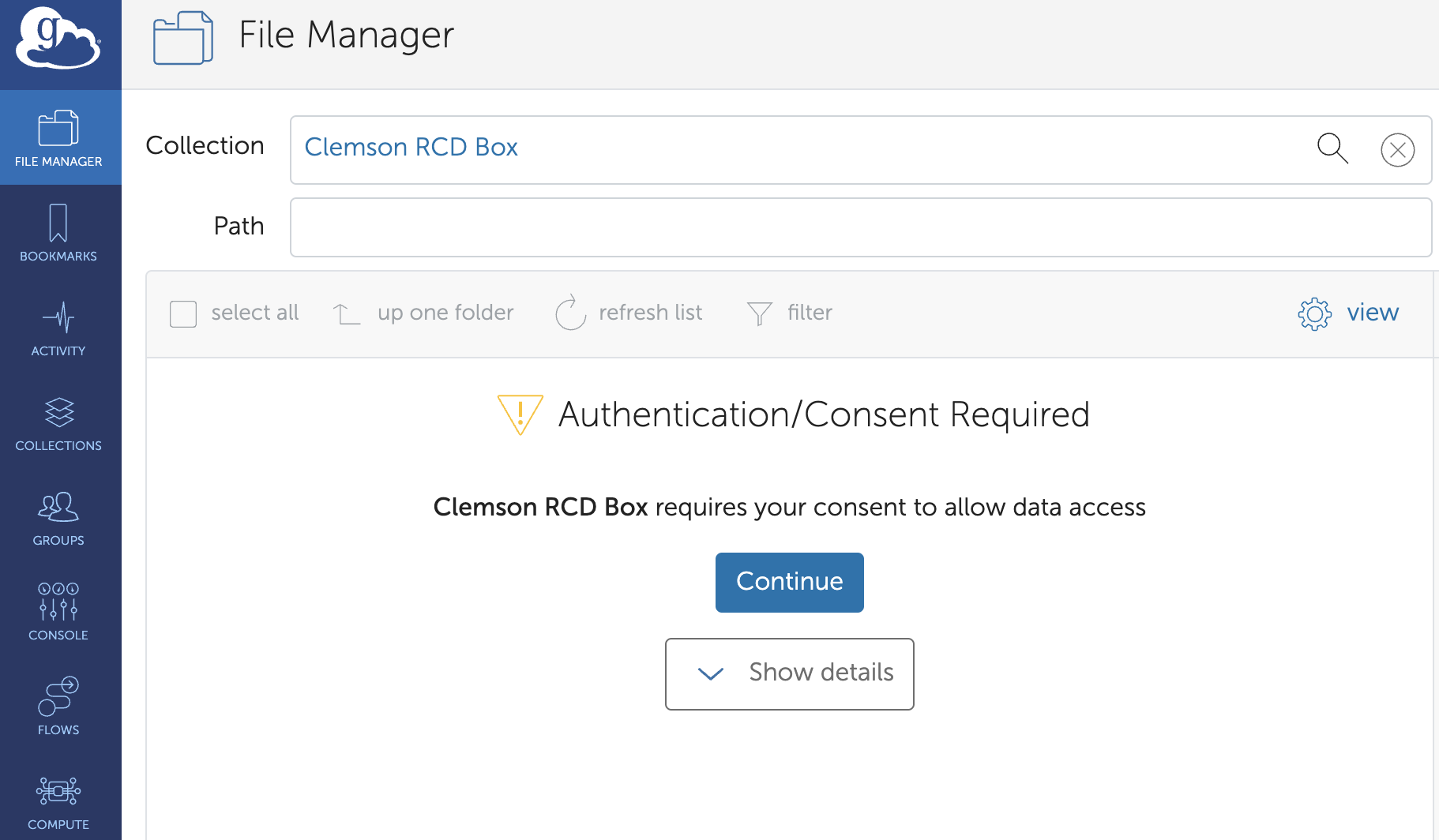 Globus Authentication Consent