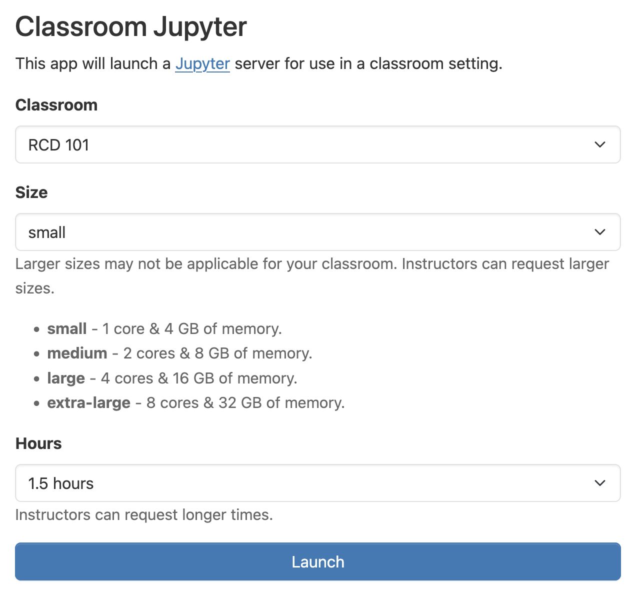classroom jupyter form