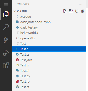 Screenshot of the VSCode directory browser.