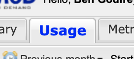 usage tab